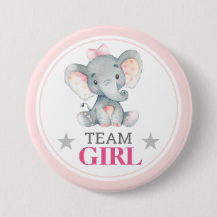 Team Girl Vote Gender Reveal Baby Shower Sprinkle 7.5 Cm Round Badge