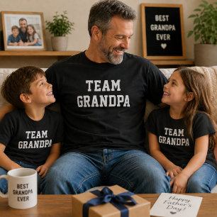 Team Grandpa Varsity Funny Fathers Day Gift T-Shirt
