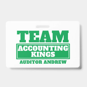 Team green personalised name team building badge ID badge