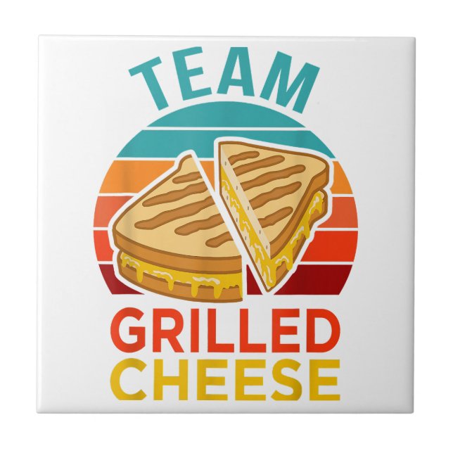 Team Grilled Cheese Funny Sandwich Lover Graphic Ceramic Tile (Front)