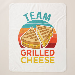 Team Grilled Cheese Funny Sandwich Lover Graphic Sherpa Blanket
