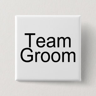 Team Groom 15 Cm Square Badge