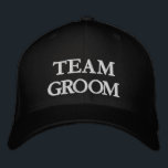 Team Groom black and white elegant chic wedding Embroidered Hat<br><div class="desc">Team Groom black and white elegant chic wedding Embroidered Baseball Cap.
Available in many colours and options</div>