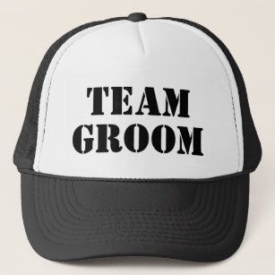 TEAM GROOM black bachelor party trucker hats