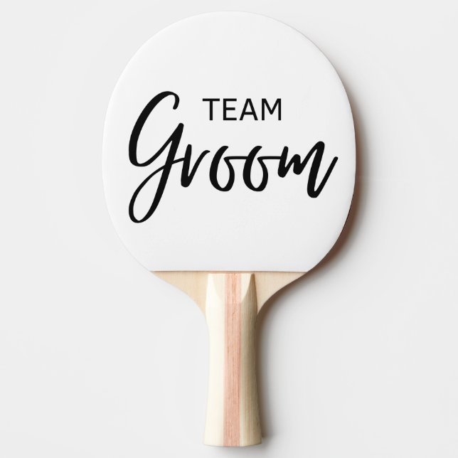 Team Groom Black Ping Pong Paddle (Front)