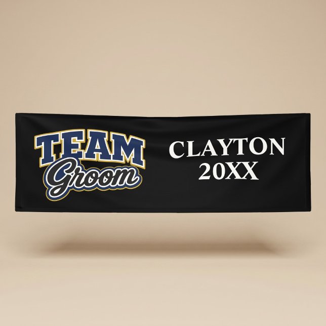 Team Groom Bold Wedding Party Banner (Creator Uploaded)