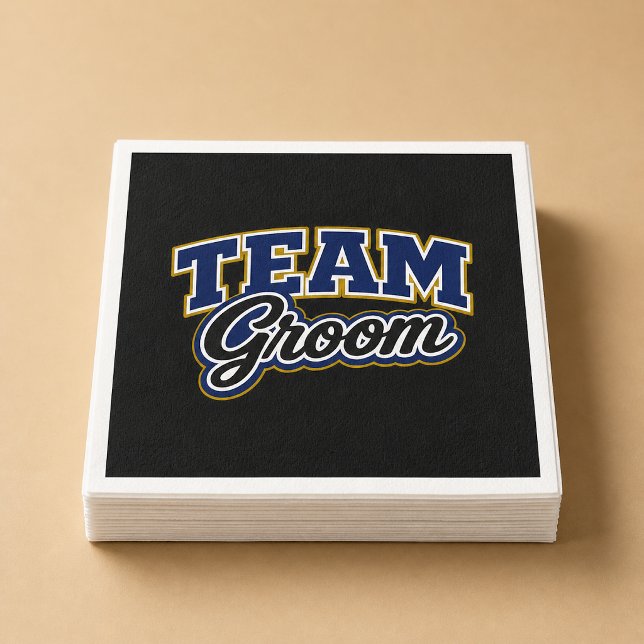 Team Groom Bold Wedding Party Napkin (Creator Uploaded)