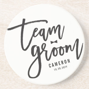 Team Groom Bow Tie Bachelor Party Wedding Custom Coaster