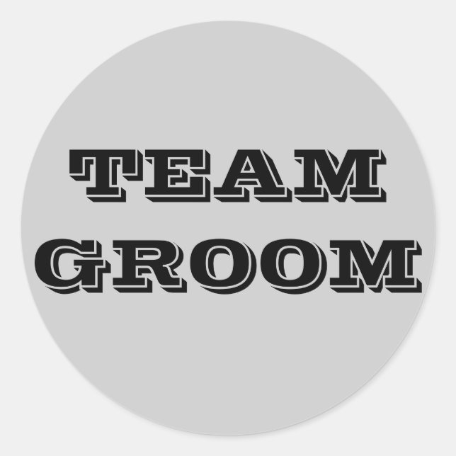 Team Groom Classic Round Sticker (Front)