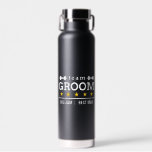 Team Groom Custom Groomsman Water Bottle<br><div class="desc">Keep hydrated in style with this custom "Team Groom" water bottle, perfect for groomsmen, best men, and the entire wedding party. This bottle is stylish and practical, featuring a sleek white design with bold black lettering, bow ties, and five-star details. Personalise it with names or roles to create a unique...</div>