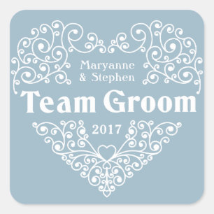 Team Groom custom names & year wedding stickers