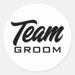 Team Groom custom round stickers