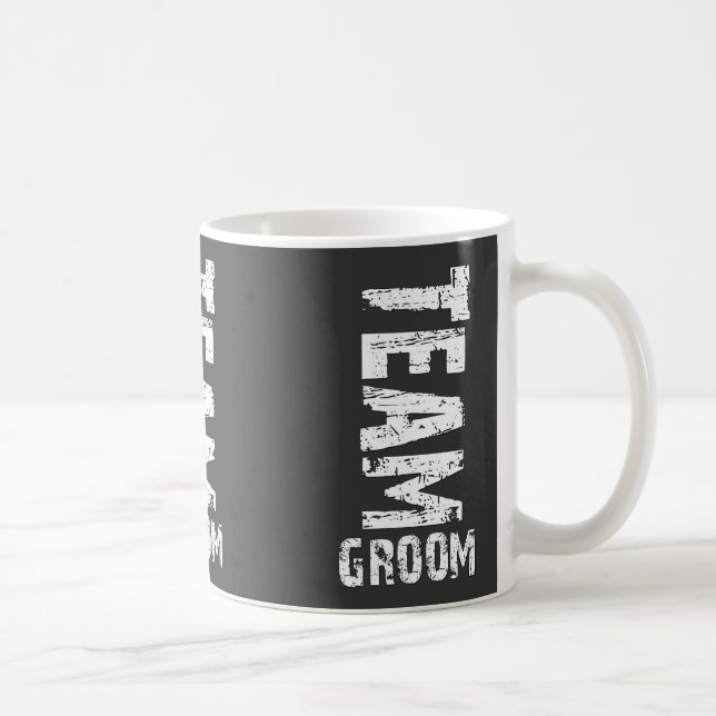 Team Groom Extra Large Grunge Text Coffee Mug (Right)