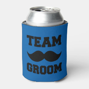 Team Groom funny moustache can cooler