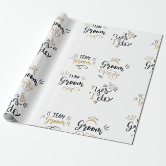team groom gold & black gift wrapping paper