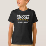 Team Groom | Groomsman | Bachelor | Black White  T-Shirt<br><div class="desc">Team Groom | Groomsman | Bachelor | Black White T-shirt. The name and role of team groom can easily be personalised with the names of your grooms squad, for example, groom, best man, groomsman, Father of the Groom, and others. A stylish and modern design of team groom for a wedding...</div>