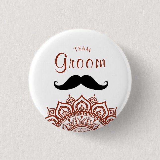 Team Groom ladkewale badge  Button (Front)