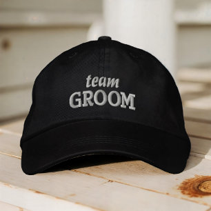 Team Groom Modern Simple Typography Wedding Embroidered Hat