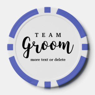 Team Groom Modern Wedding Favours for Groomsmen Poker Chips
