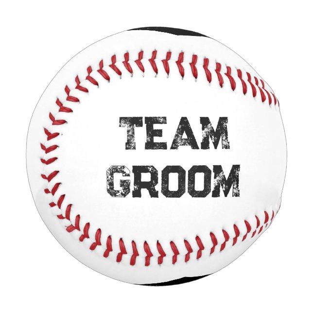 Team Groom personalised Black Heart Baseball (Back Right)