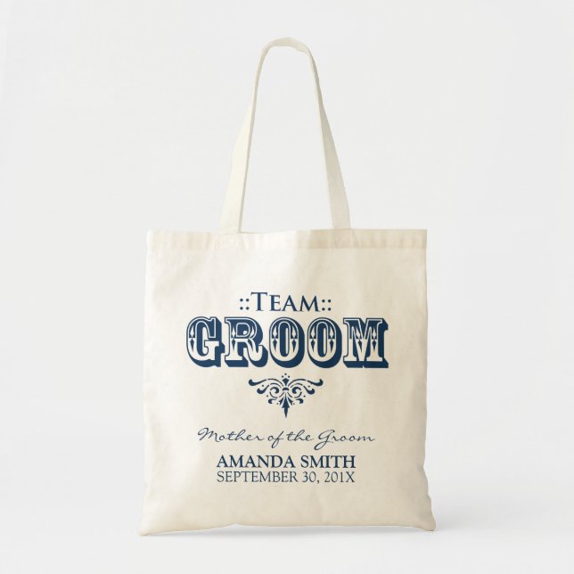 "TEAM GROOM" Personalised Wedding Party Tote Bag (Front)