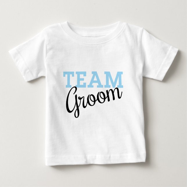 Team Groom Script Baby T-Shirt (Front)