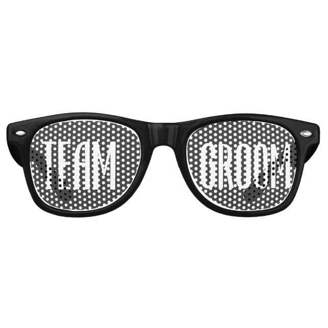 Team Groom Sunglasses Cool Modern Black and White (Front)