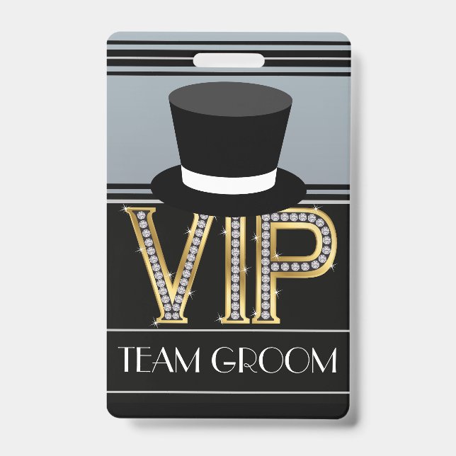 Team Groom Wedding Badge ID Badge (Front)