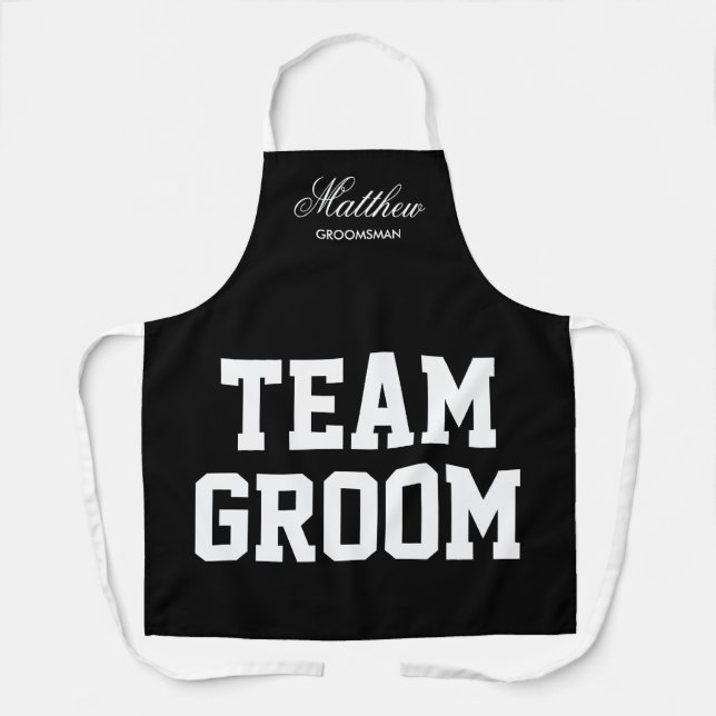 Team Groom wedding party aprons for groomsmen (Front)