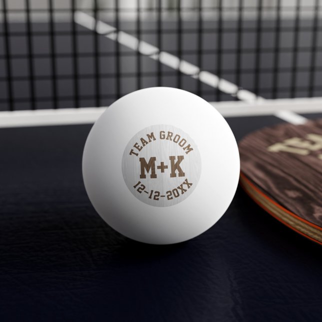 Team Groom Wedding Ping Pong Ball (Add your initials & wedding date to this Team Groom ping pong ball and get ready to beat Team Bride!)