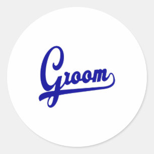 Team Groomvintage Baseball Groomsmen Bachelor Part Classic Round Sticker