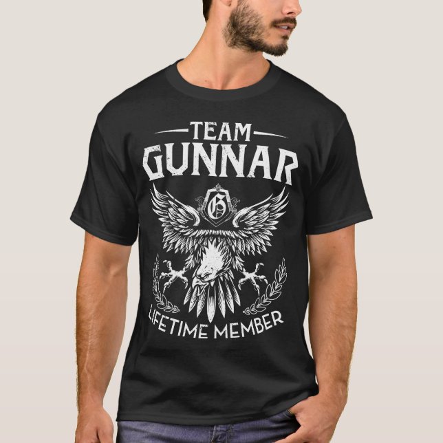 Team GUNNAR.png Lifetime Member Last Name T-Shirt (Front)