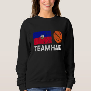 Team Haiti Haiti Haitian Flag Basketball Fan  1 Sweatshirt