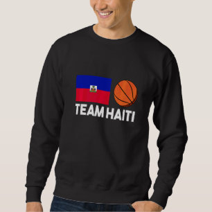 Team Haiti Haiti Haitian Flag Basketball Fan  3 Sweatshirt