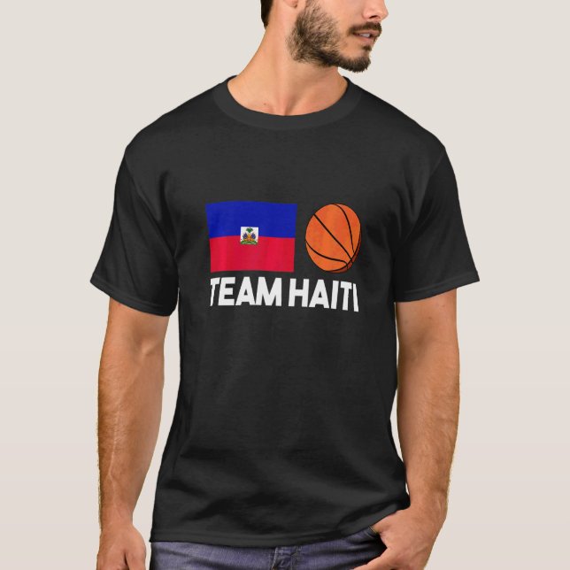Team Haiti Haiti Haitian Flag Basketball Fan  3 T-Shirt (Front)