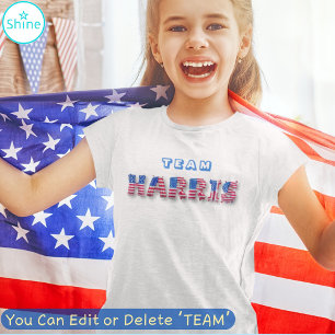 TEAM HARRIS Kamala Harris Cute Flag Balloon Letter T-Shirt