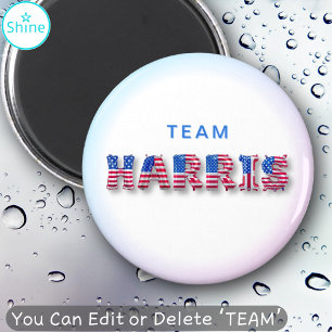 TEAM HARRIS Kamala Harris USA Flag Balloon Letters Magnet