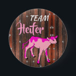 "Team Heifer" Pink Gender Reveal 7.5 Cm Round Badge<br><div class="desc">A pretty pink calf for those who want to be on "TeamHeifer."</div>