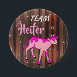 "Team Heifer" Pink Gender Reveal 7.5 Cm Round Badge<br><div class="desc">A pretty pink calf for those who want to be on "TeamHeifer."</div>