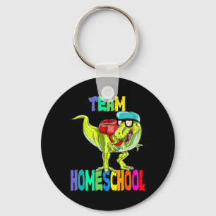 Team Homeschool Dinosaur T Rex Byck To School Key Ring
