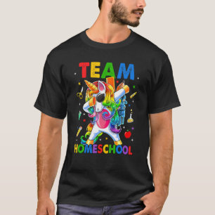 Team Homeschool Squad Dabbing Unicorn Back To Scho T-Shirt