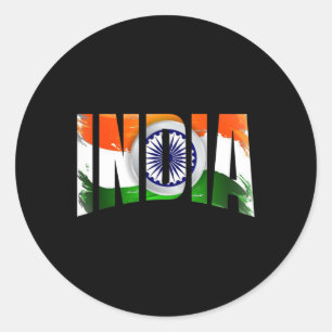 Team India Cricket Cup Fan Shirt Jersey Classic Round Sticker
