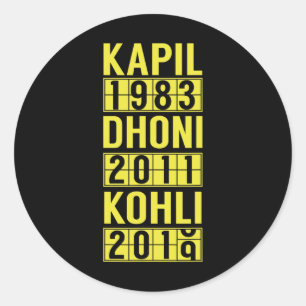 Team India Cricket Fan Jersey Classic Round Sticker