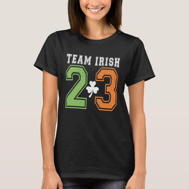 Team Irish 2023 St Patricks Day Leprechaun Shamroc T-Shirt (Front)