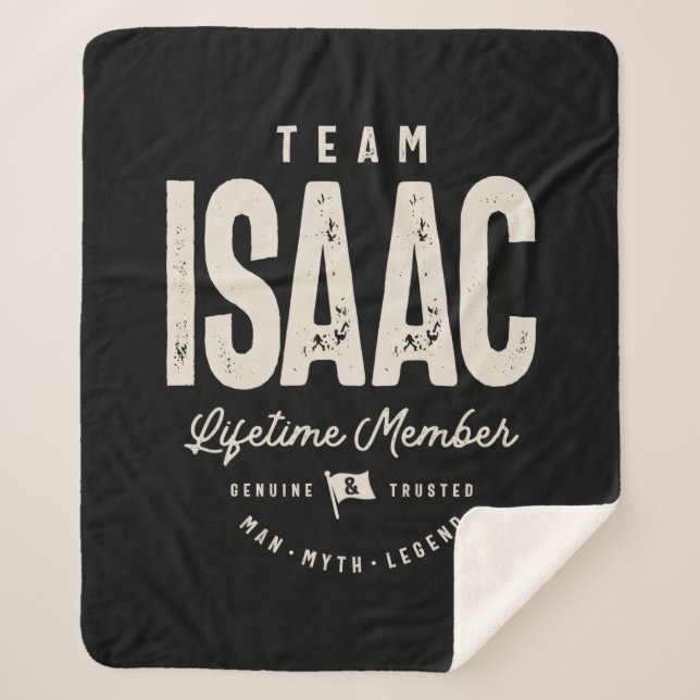 Team Isaac Lifetime Member Personalised Name  Sherpa Blanket (Front)