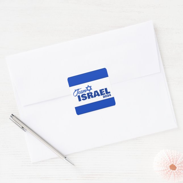 Team Israel -  Square Sticker (Envelope)