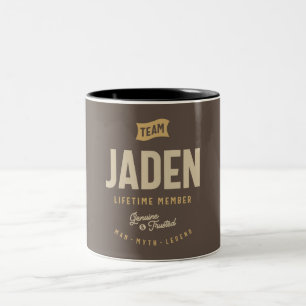 Team Jaden Lifetime Member Personalised Name Two-Tone Coffee Mug