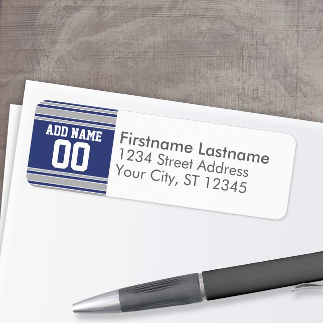 Team Jersey - Custom Name - Return Address Return Address Label (Personalized Return Address Label)