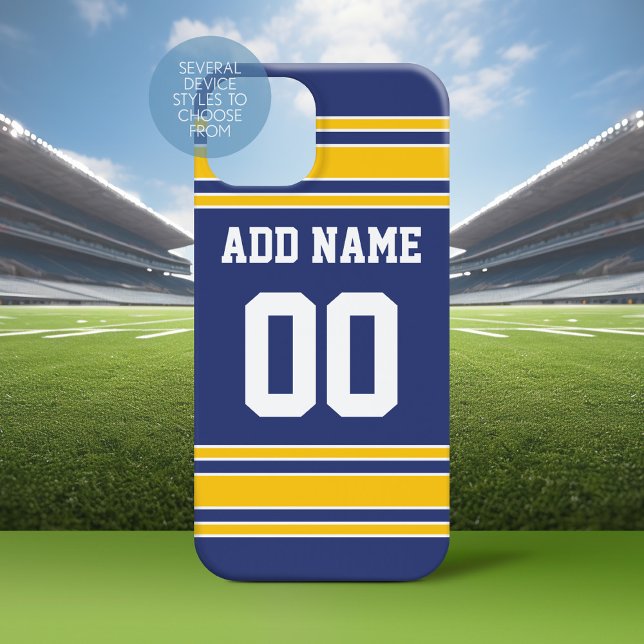 Team Jersey with Custom Name and Number (Personalized Phone Case with a Football Jersey Stripe Design)