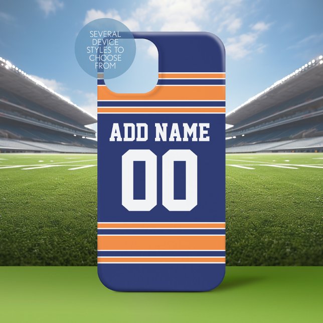 Team Jersey with Custom Name and Number (Personalized Phone Case with a Football Jersey Stripe Design)